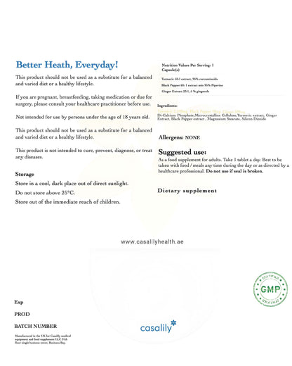 2,500 mg Turmeric & 500 mg Ginger